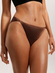 Barelissa 1pc Women's Solid Color Luxury Style Panties - Coffee Brown - View 6
