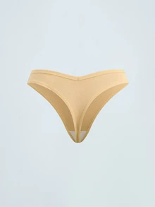 Softvol 7 PCS Women's Cotton Thongs Sexy Briefs Plain Color Ribbed Panties Comfortable And Breathable Underwear - Multicolor - View 13