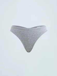 Softvol 7 PCS Women's Cotton Thongs Sexy Briefs Plain Color Ribbed Panties Comfortable And Breathable Underwear - Multicolor - View 6