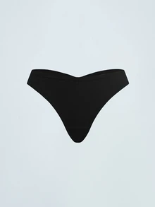 Softvol 7 PCS Women's Cotton Thongs Sexy Briefs Plain Color Ribbed Panties Comfortable And Breathable Underwear - Multicolor - View 4