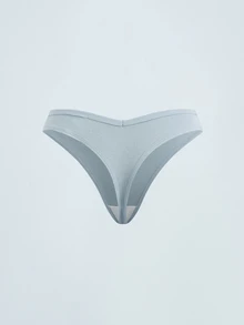 Softvol 7 PCS Women's Cotton Thongs Sexy Briefs Plain Color Ribbed Panties Comfortable And Breathable Underwear - Multicolor - View 15