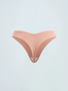Softvol 7 PCS Women's Cotton Thongs Sexy Briefs Plain Color Ribbed Panties Comfortable And Breathable Underwear - Multicolor - View 11