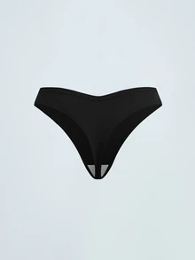 Softvol 7 PCS Women's Cotton Thongs Sexy Briefs Plain Color Ribbed Panties Comfortable And Breathable Underwear - Multicolor - View 5