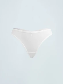 Softvol 7 PCS Women's Cotton Thongs Sexy Briefs Plain Color Ribbed Panties Comfortable And Breathable Underwear - Multicolor - View 17