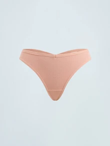 Softvol 7 PCS Women's Cotton Thongs Sexy Briefs Plain Color Ribbed Panties Comfortable And Breathable Underwear - Multicolor - View 10