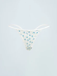 Softvol 3pcs/Set Women's Lace Patchwork Floral Thong Panties - Multicolor - View 4