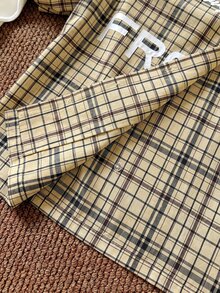 SWAVVY Men's Plaid Long Sleeve 2 In 1 Shirt, Suitable For Autumn - Khaki - View 3