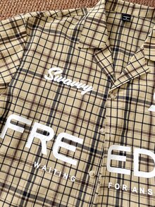 SWAVVY Men's Plaid Long Sleeve 2 In 1 Shirt, Suitable For Autumn - Khaki - View 4