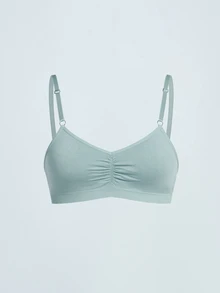 Softvol 3pcs/Set Non-Wired Solid Color Pleated Camisole Bra Sets - Multicolor - View 9