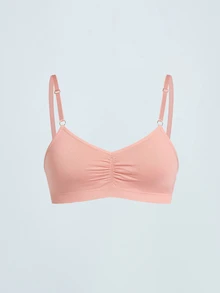 Softvol 3pcs/Set Non-Wired Solid Color Pleated Camisole Bra Sets - Multicolor - View 7