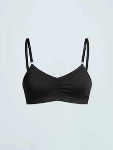 Softvol 3pcs/Set Non-Wired Solid Color Pleated Camisole Bra Sets - Multicolor - View 11