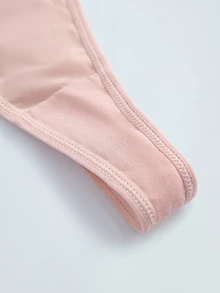 Softvol 3 件女士缎面可调节内裤，性感低腰蝴蝶结丁字裤内裤 - 彩色 - 查看 6