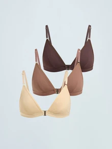 Softvol 3pcs/Set Women Front Closure Wireless Bras - Multicolor - View 3