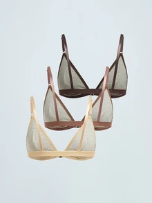 Softvol 3pcs/Set Women Front Closure Wireless Bras - Multicolor - View 4