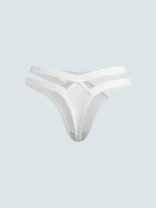 Softvol 3条装女士纯色镂空丁字裤 - 彩色 - 查看 4