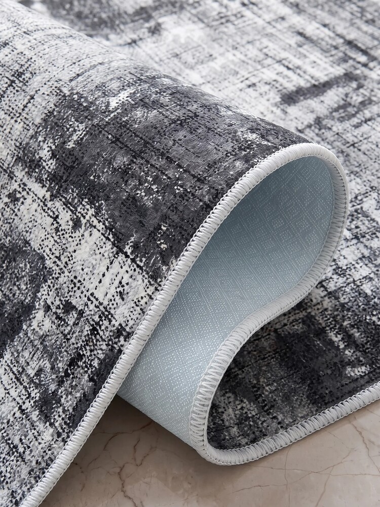 Digitally Printed Non-Slip Washable Runner And Area Rug Living Room Carpet, Modern Design | Modern, Scandinavian, Bohemian And Classic Styles | 100% Polyester - Grey - View 3