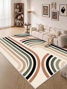 Digitally Printed Non-Slip Washable Runner And Area Rug Living Room Carpet, Modern Design | Modern, Scandinavian, Bohemian And Classic Styles | 100% Polyester - Creamy White - View 2