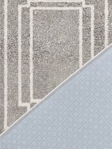 Digitally Printed Non-Slip Washable Runner And Area Rug Living Room Carpet, Modern Design | Modern, Scandinavian, Bohemian And Classic Styles | 100% Polyester - Light Grey - View 3