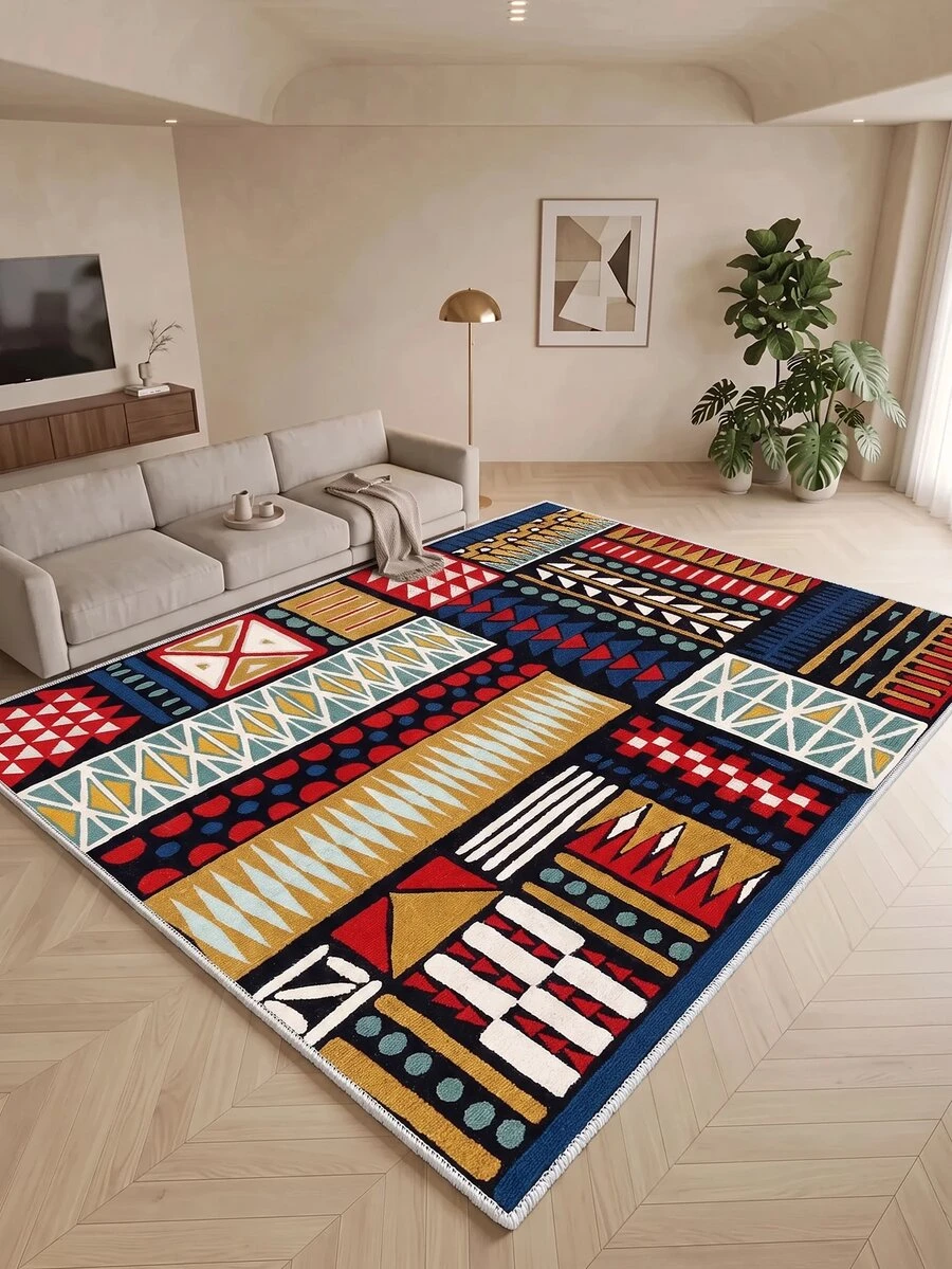 Digitally Printed Non-Slip Washable Runner And Area Rug Living Room Carpet, Modern Design | Modern, Scandinavian, Bohemian And Classic Styles | 100% Polyester - Multicolor - View 1