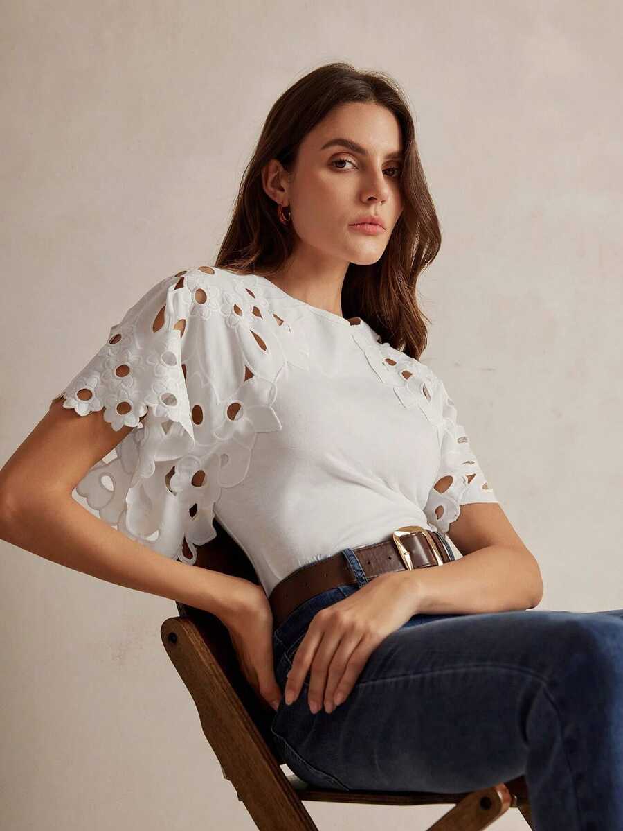 Anewsta Essential Women's Spring/Summer Valentine's Day Beach White Holiday Vacation Outfit T-Shirt