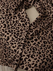 GlowEve Women's Leopard Print High Waist Pocket Detail Straight Leg Pants,Autumn - Multicolor - View 7
