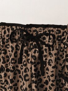 GlowEve Women's Leopard Print High Waist Pocket Detail Straight Leg Pants,Autumn - Multicolor - View 5