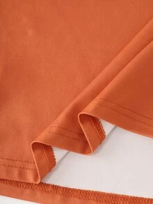 LUMIGAL Kaos Lengan Panjang Wanita Model V-Neck Kasual Serbaguna untuk Sehari-hari - Jeruk - View 7