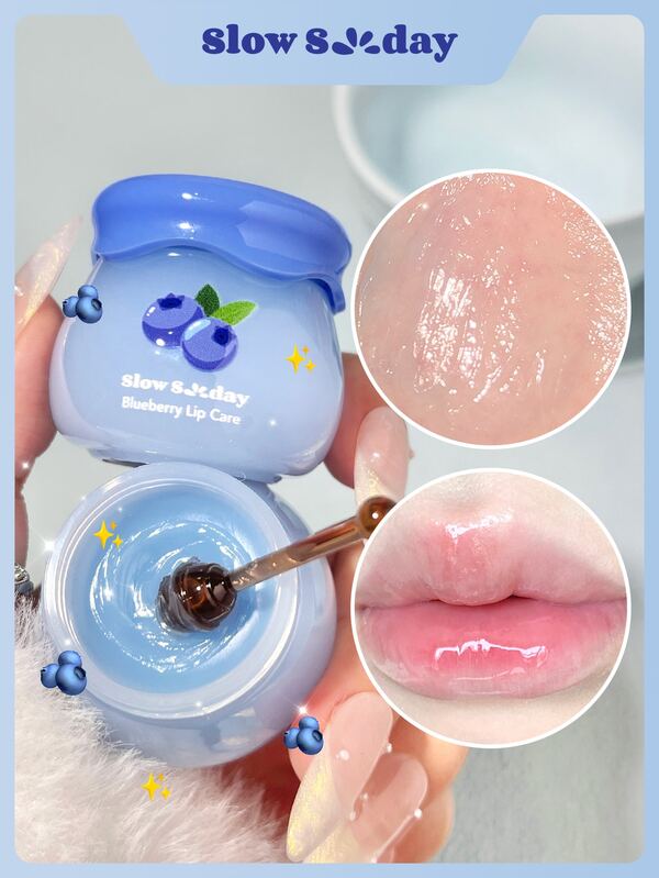 Slow Sunday Blueberry Lip Care, Blueberry, Hydrating And Moisturizing, Daily Lip Care, Lip Sleeping Mask, Fruit Favor, Good Choice For Vacation, Travel Essentials, Back To School, Suitable For Summer Lip Care