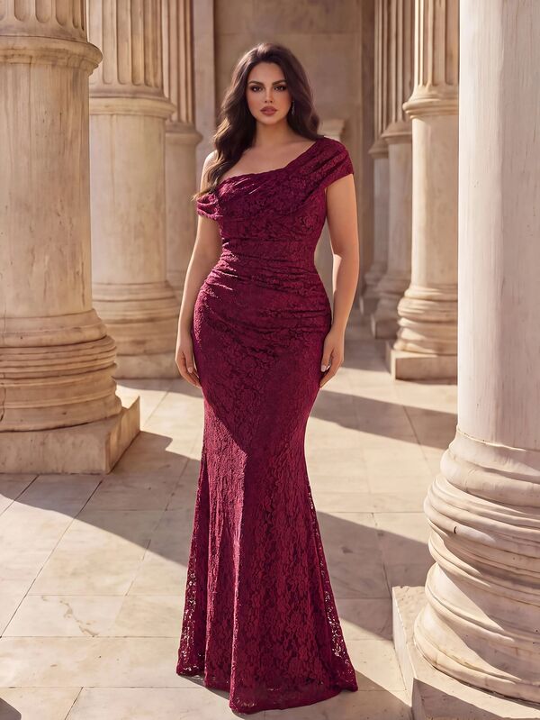 Coutiva Plus Size High-End Evening Gown, Elegant Elegant Luxury Socialite Style Formal Dress