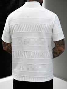 Manfinity Homme Men's Summer Casual Streetwear Colorblock Patchwork Short Sleeve Polo Shirt Golf White - White - View 2