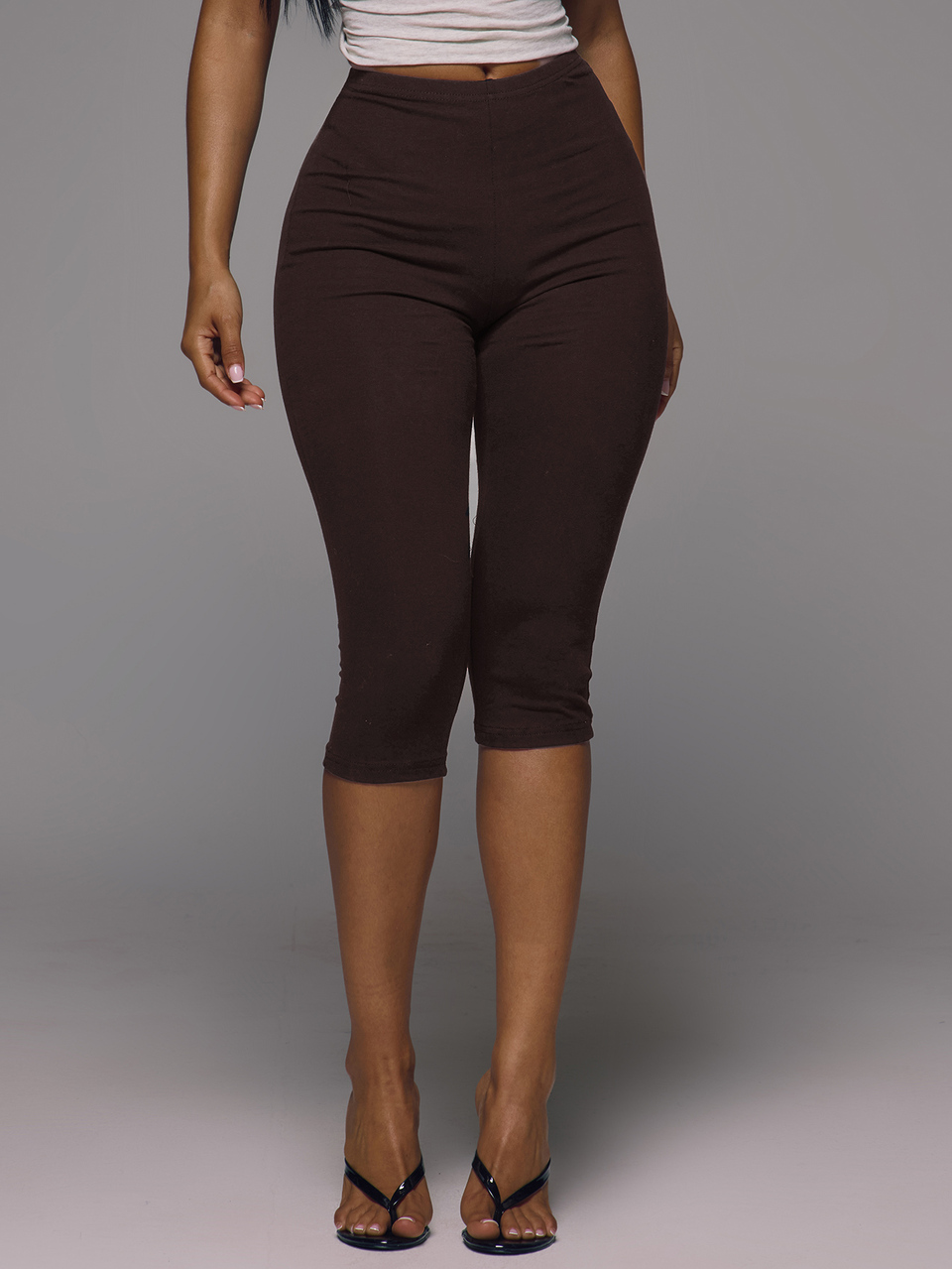 Cotton Blended Fitted Capri Pants Leggings Spring Summer Holiday Everyday Cute Daily Basics Simple