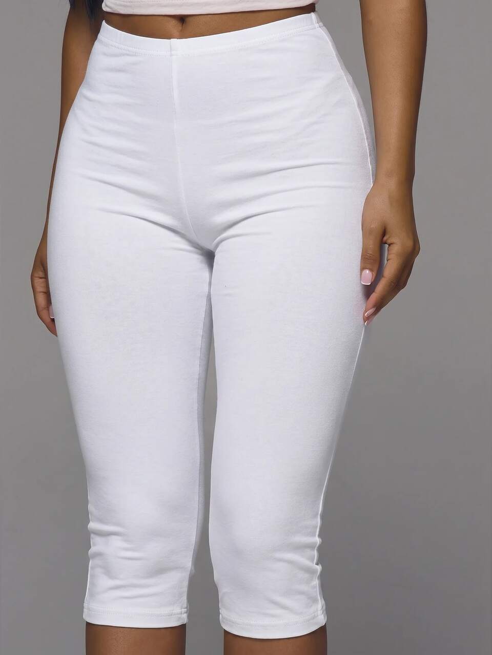 Cotton Blended Fitted Capri Pants Leggings Spring Summer Holiday Everyday Cute Daily Basics Simple
