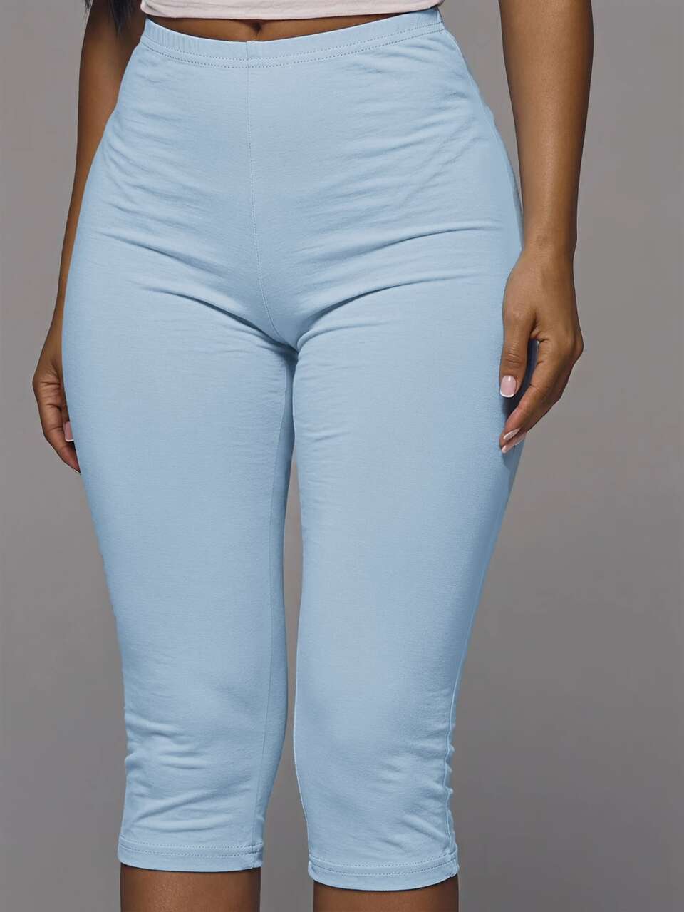 Cotton Blended Fitted Capri Pants Leggings Spring Summer Holiday Everyday Cute Daily Basics Simple