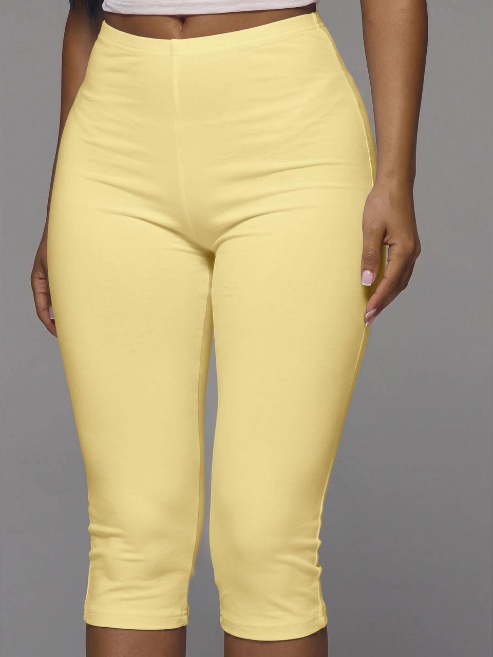 Pantalones Capri Ajustados de Mezcla de Algodón Leggings Primavera Verano Vacaciones Uso Diario Lindo Básicos Diarios Simples