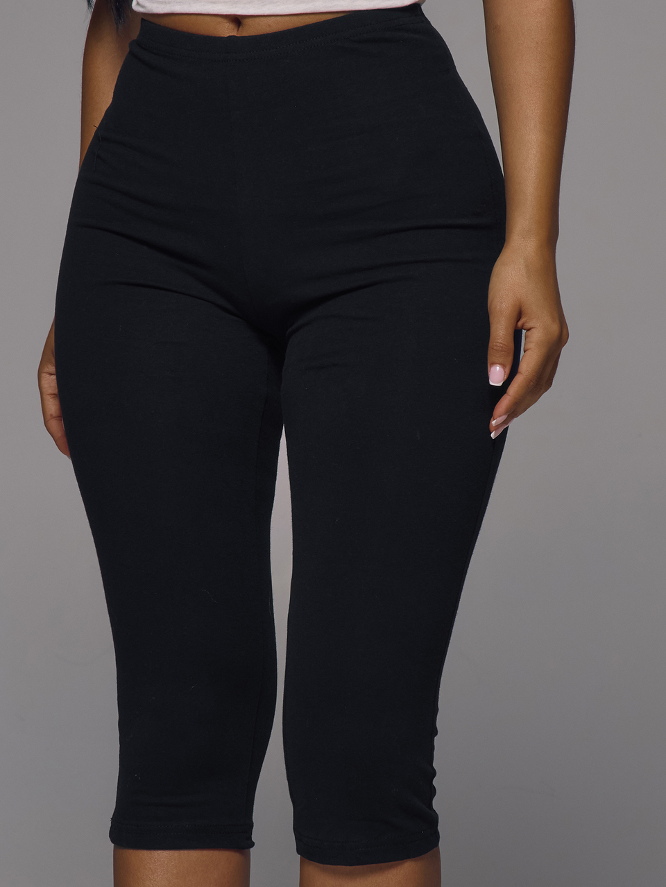 Cotton Blended Fitted Capri Pants Leggings Spring Summer Holiday Everyday Cute Daily Basics Simple
