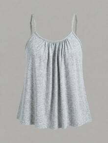 SHEIN EZwear 3件套女士褶皱宽松吊带背心，可调节肩带，适合春夏穿着 - 彩色 - 查看 3