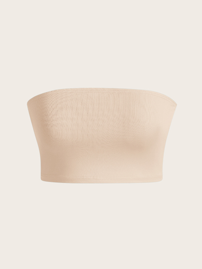 SHEIN BASICS Solid Color Bandeau Top , Summer For Women Basic Tops Summer Tops