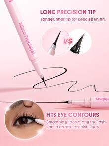 SHEGLAM Micro Precision Ultra-Long Tip محدد عيون ماركة تجميل ومكياج للنساء والفتيات - الأسود - مشاهدة 3