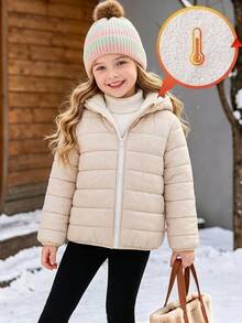 Emery Rose Kids Emery Rose Kids 女童少女款編織領連帽休閒加厚保暖冬季外套 - 彩色 - 查看 4
