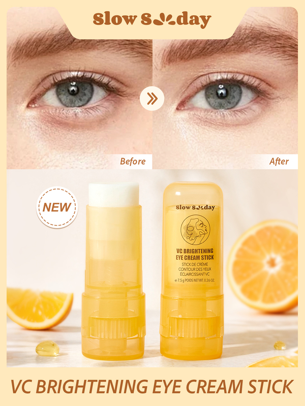 Slow Sunday VC Brightening Eye Cream Stick, Vitamin C, Moisturizing, Brightening, And Firming The Skin, K Beauty, Good Choice For Vacation, Travel Essentials, Back To School, Suitable For Summer Eye Care