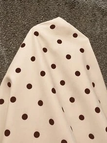 Muchica 春夏休閒百搭通勤杏色圓點大尺碼外套 - 杏色 - 查看 6