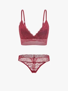 Bisouelle 3sets Floral Lace Bra & Panty Lingerie Setfor Summerfor Summer - Multicolor - View 15