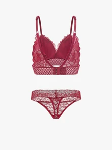 Bisouelle 3sets Floral Lace Bra & Panty Lingerie Setfor Summerfor Summer - Multicolor - View 16