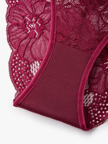 Bisouelle 3入組女士蕾絲三角褲,側邊綁帶和花朵細節的內衣 - 彩色 - 查看 6
