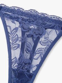 Bisouelle Women's Fantasy Elegant Lace Thong Panties Set Contrast Trim Multicolor Underwear For Her - View 18