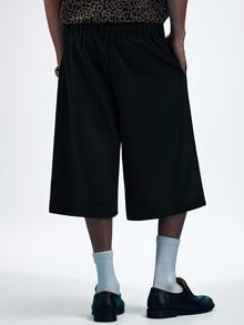 NobleFwd Men's Street Casual Pockets Loose Knee Length Shorts - Black - View 2