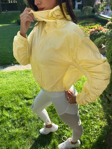 Fluxe Women's Solid Color Hooded Zip-Up Casual Versatile Daily Travel Sports Jacket - Yellow - View 5