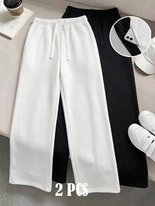 Pantalones de chándal de invierno para niña preadolescente, 2 piezas - Multicolor - Ver 1