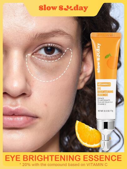 Slow Sunday Vitamin C Eye Brightening Essence, Vitamin C, Hyaluronic Acid, Moisturizing And Brightening, Suitable For Dark Circles, Fine Lines, And Eye Bags, Good Choice For Vacation, Travel Essentials, Back To School, Suitable For Summer Eye Care