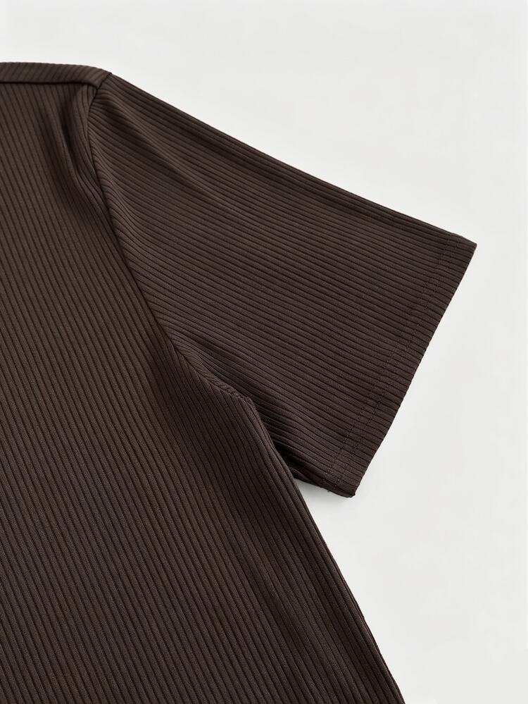 ESTAVOR Camiseta de manga corta casual de verano para hombre, corte slim, talla estándar, gris claro, lisa - Negro - Añade 7